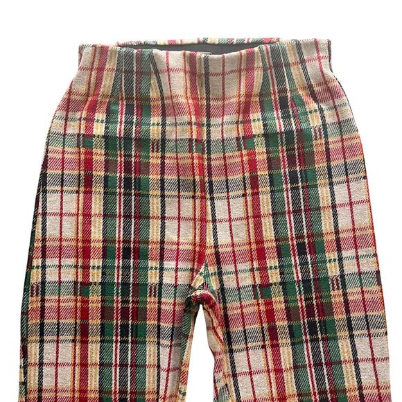 Free People Clean Crop Flare Trouser Pants Red Green Paid Size 0 - Picture 3 of 8